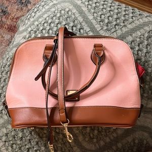 Pink & brown leather purse